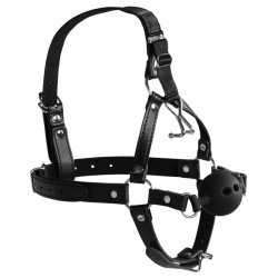 Ouch! Xtreme Bâillon Boule avec Crochet nasal Gag Noise Noir